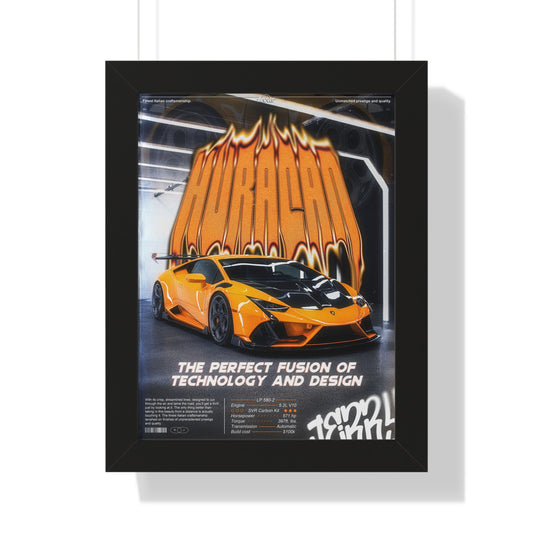 Huracan Framed Vertical Poster (ft. @v12jerry)