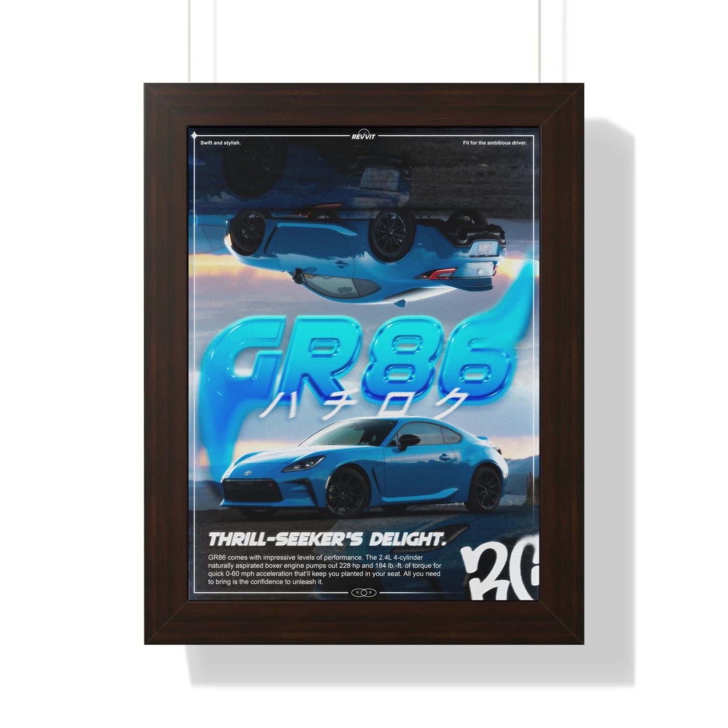 GR86 Framed Vertical Poster (ft. @rc.carphotos)