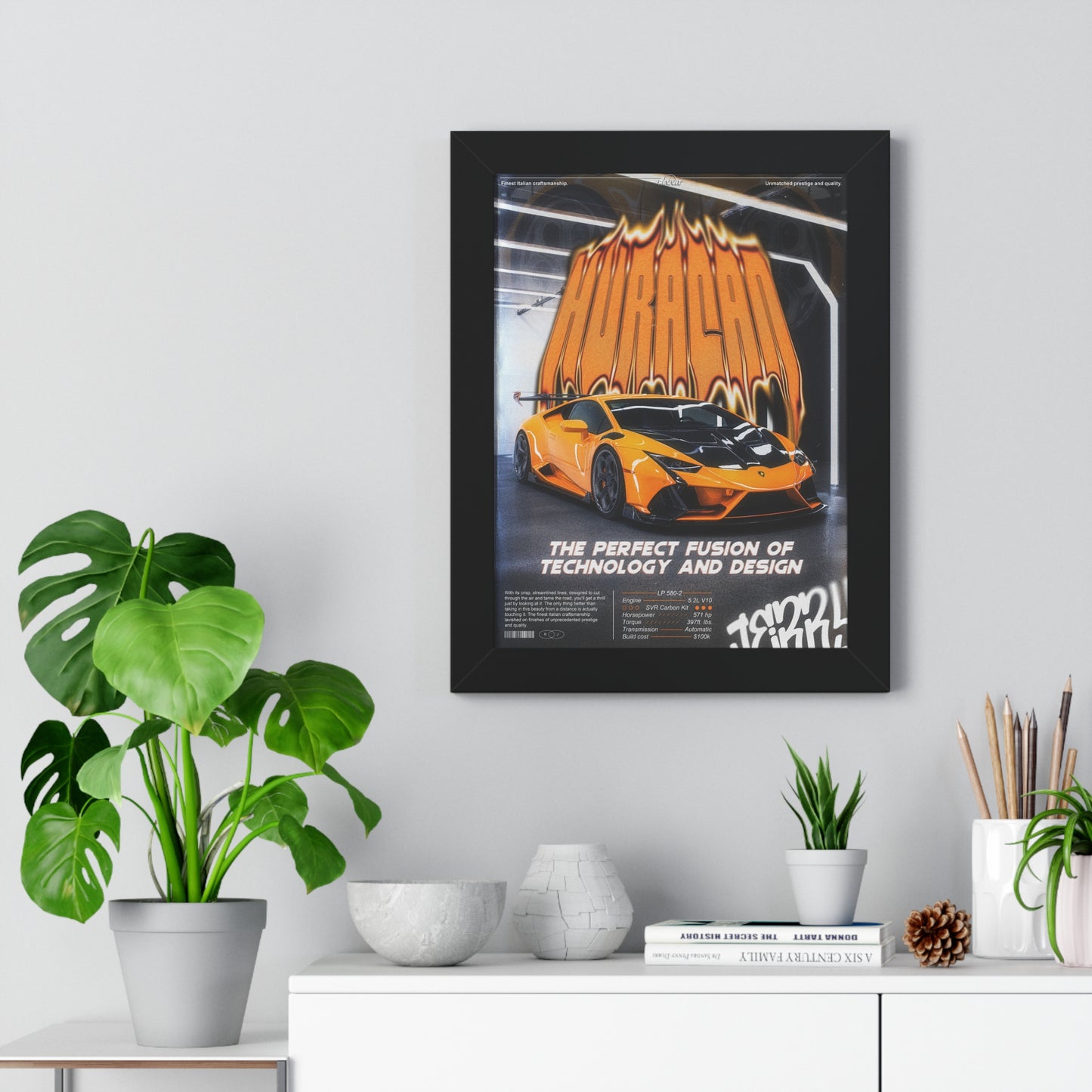 Huracan Framed Vertical Poster (ft. @v12jerry)